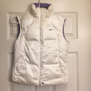 Purple and White Reversible Nike Down Vest Size S